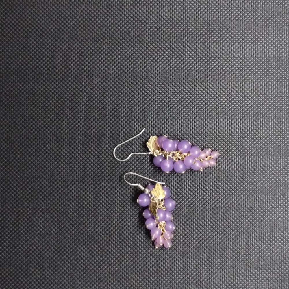 Grape inspired fish Hook earrings